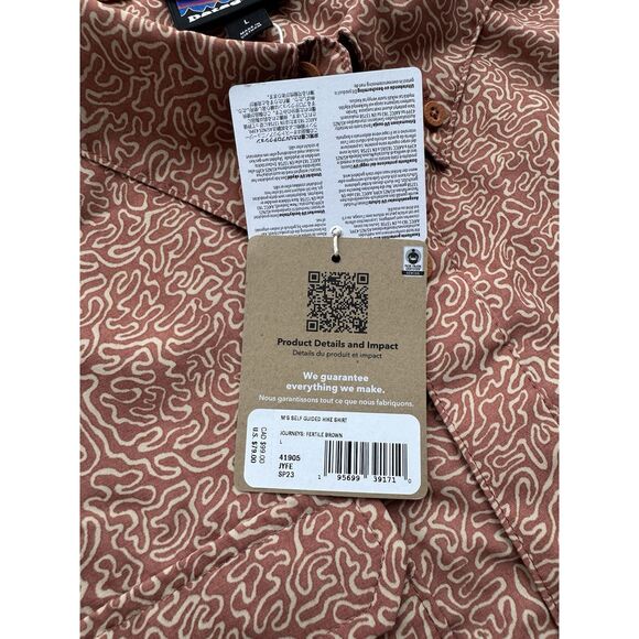 Patagonia Men's Self-Guided Hike Shirt Journeys Fertile Brown NWT Size Large - Picture 4 of 11